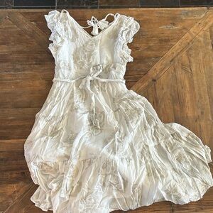 Girls Dress a loves a girls White and Gold